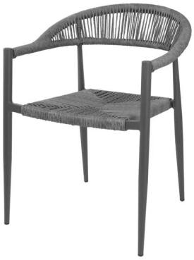 Bolero HZ590 Eden PE Twist Rattan Outdoor Arm Chairs Charcoal (4 Pack)