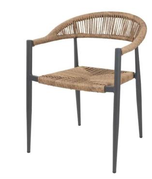 Bolero HZ591 Eden PE Twist Rattan Outdoor Arm Chair Natural (4 Pack)