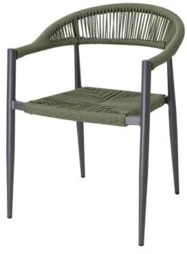 Bolero HZ592 Eden PE Twist Rattan Outdoor Arm Chair Green (4 Pack)