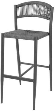 Bolero HZ593 Eden PE Twist Rattan Outdoor Bar Stools Charcoal (2 Pack)