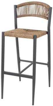 Bolero HZ594 Eden PE Twist Rattan Outdoor Bar Stools Natural (2 Pack)