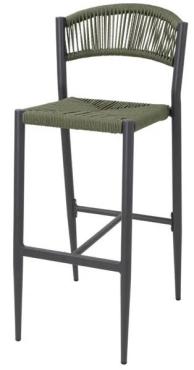 Bolero HZ595 Eden PE Twist Rattan Outdoor Bar Stools Green (2 Pack)