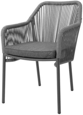 Bolero HZ597 Bay PE Twist Rattan Outdoor Armchair Charcoal (2 Pack)