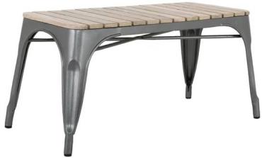 Bolero HZ817 Bistro Indoor Bench Slatted Mango Wood & Gunmetal Frame 850mm (2 Pack)