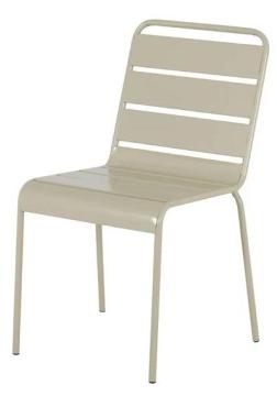 Bolero HZ819 Amalfi Slatted Steel Side Chairs Taupe (4 Pack)