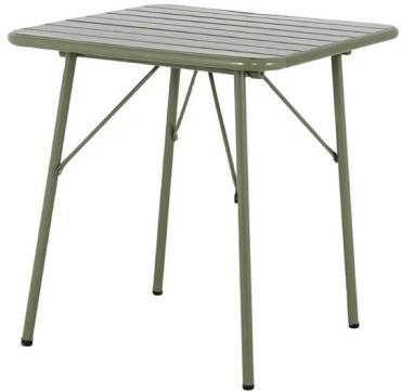 Bolero HZ820 Amalfi Square Slatted Steel Folding Table Olive Green 700mm