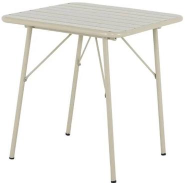 Bolero HZ821 Amalfi Square Slatted Steel Folding Table Taupe 700x700mm