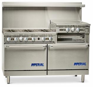 Imperial IR6RG24 6 Burner Open Top Double Oven with 610mm RSD Griddle & Grill