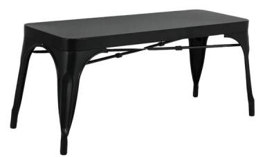 Bolero JA328 Bistro Metal Benches Black 1000mm (2 Pack)