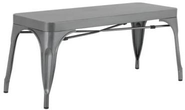 Bolero JA329 Bistro Metal Benches Gunmetal 1000mm (2 Pack)