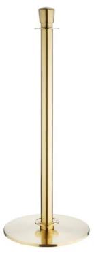 Bolero JA343 Flat Base Barrier Banner Posts Brushed Brass (2 Pack)