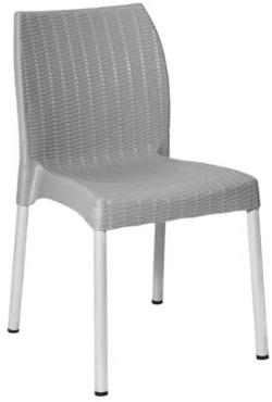 Bolero JA916 Elements Polypropylene Rattan Side Chairs Grey (4 Pack)