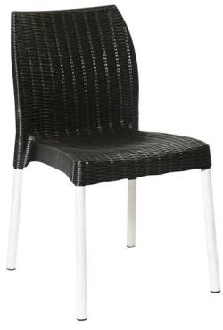 Bolero JA917 Elements Polypropylene Rattan Side Chairs Black (4 Pack)
