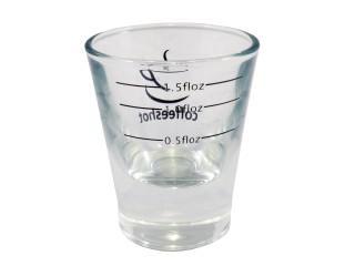 Coffee Shot Glass - 2 Oz Lined at 0.5/ 1.0/ 1.5 Floz