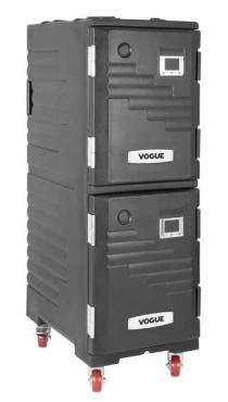 Vogue JD444 Double Front Loading 1/1GN Insulated Food Pan Carrier Black