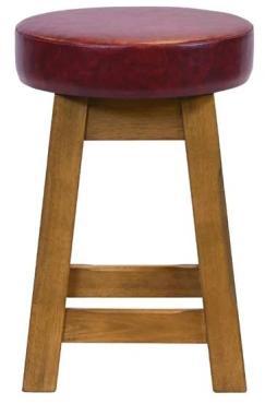 Everyday Wessex JF987 Weathered Oak Low Stool with Bison Bordeaux Seat (2 Pack)
