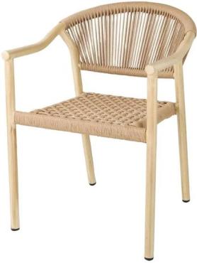 Bolero JK105 Dune PE Twist Rattan Outdoor Armchair Honey (4 Pack)
