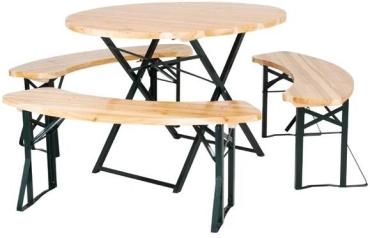 Bolero JK498 German Beer Bench and Round Table Set, 1670x460mm