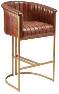 Nolan JM479 Leather Bar Stool Pecan Brown