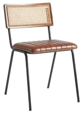Savanna JM480 Leather Side Chair Pecan Brown
