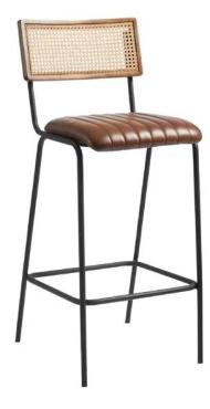 Savanna JM481 Leather Bar Stool Pecan Brown