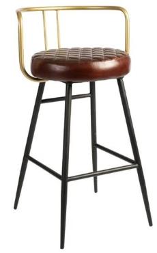 Aulenti JM483 Leather Bar Height Cocktail Stool Claret Red
