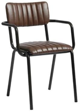 Tavo JM484 Stacking Ribbed Armchair Vintage Brown
