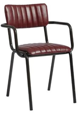 Tavo JM485 Stacking Ribbed Armchair Vintage Red
