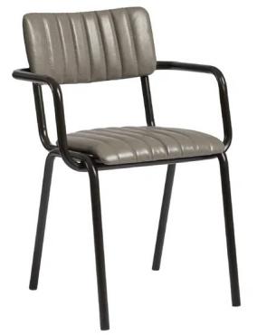 Tavo JM487 Stacking Ribbed Armchair Vintage Dark Grey