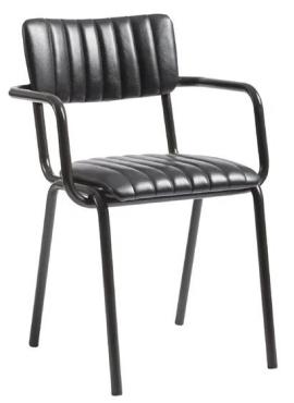Tavo JM488 Stacking Ribbed Armchair Vintage Black