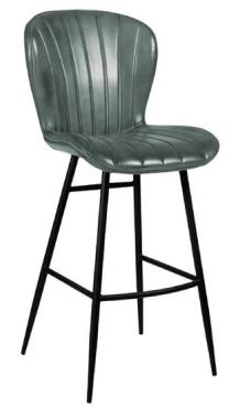 Lars JM489 Leather Bar Stool Steel Grey
