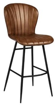 Lars JM491 Leather Bar Stool Pecan Brown
