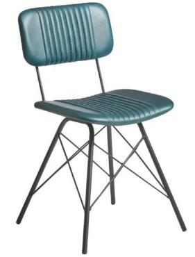 Duke JM492 Leather Side Chair Vintage Teal