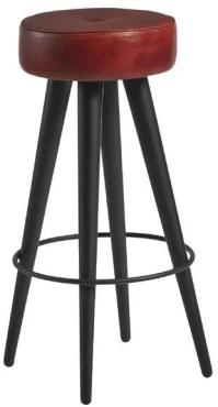 Malibu JM495 Leather Stool Vintage Red