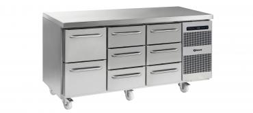 Gram Gastro 07 K 1807 CSG A 2D 3D 3D C2 3 Section Refrigerated Commercial Prep Counter With 8 Drawers
