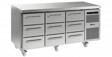 Gram Gastro 07 K 1807 CSG A 3D 3D 3D C2 3 Section Refrigerated Commercial Prep Counter With 9 Drawers