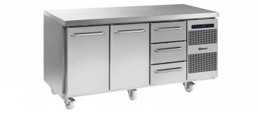 Gram Gastro 07 K 1807 CSG A DL DL 3D C2 3 Section Refrigerated Commercial Prep Counter With 3 Drawers