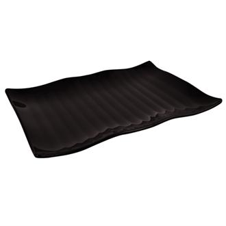 L285 Ribbed Black Wavy Platter