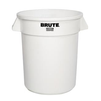 L652 Rubbermaid Round Brute White Container