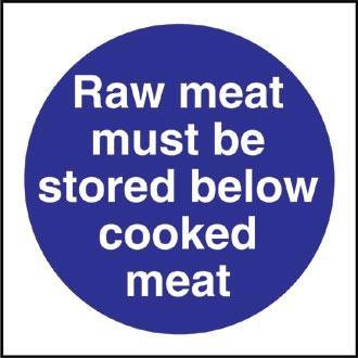 Vogue L834 Raw Meat Must Be Stored Below Cooked Meat Sign 