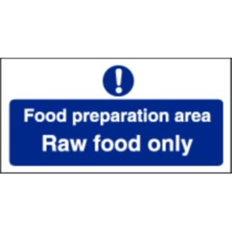 Vogue L846 Food Preparation Area Raw Food Only Sign