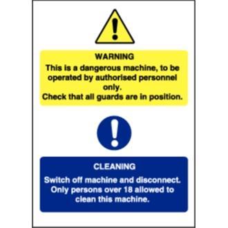 Dangerous Machine Cleaning Sign