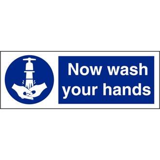 L957 Now Wash Your Hands Symbol Sign
