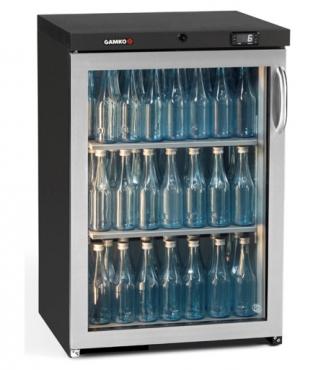 Gamko LG3/150LGCS Low Height Single Door Left Hinged Undercounter Bottle Cooler - S/S Frame