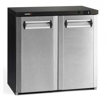 Gamko LG3/250CS Low Height Solid Double Door Hinged Undercounter Bottle Cooler - S/S Finish