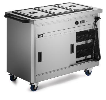 Lincat P6B3 Bain Marie Top Mobile Hot Cupboard 