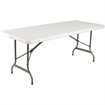 Bolero LL001 Rectangular White Centre Folding Table 6ft 