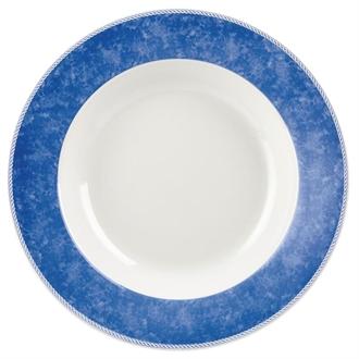 M782 Churchill New Horizons Marble Border Pasta Plates Blue 300mm