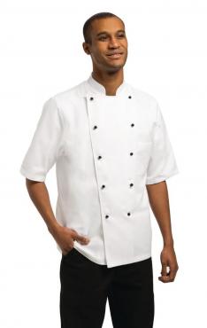 Chef Works A374 White Short Sleeve Marche Chefs Jacket