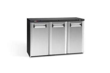 Gamko MG3/315CS Solid Triple Door Hinged Undercounter Bottle Cooler - S/S Finish